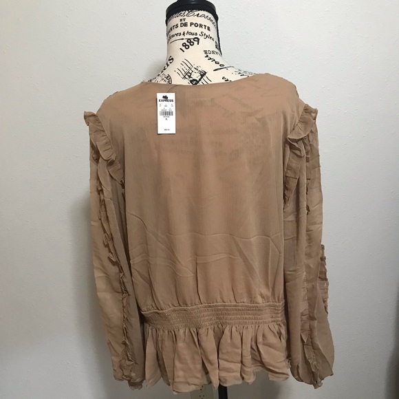 Women’s Size XL Beautiful Tan Blouse from Express! - Picture 6 of 6